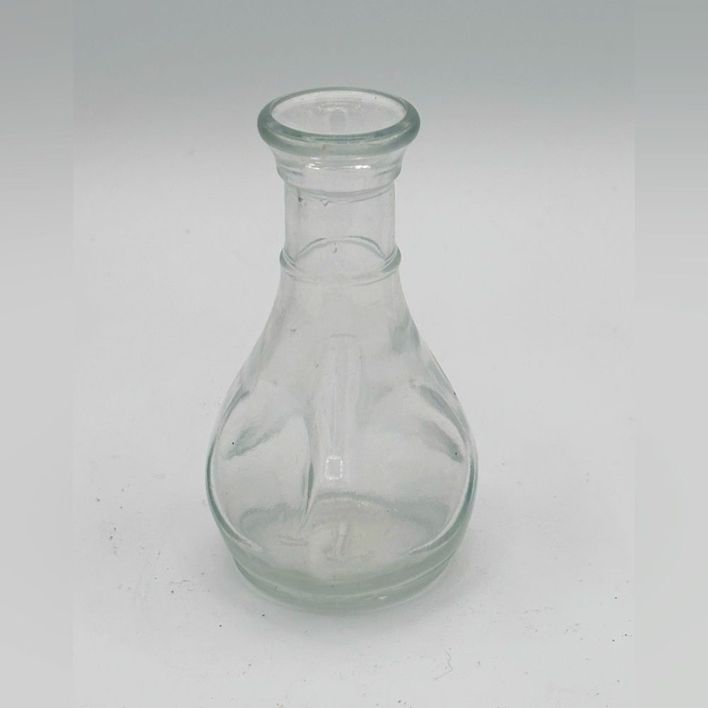 Vintage Libbey Pinched Glass 3 1/2" Bud Vase Jar Clear c1930's Collectible